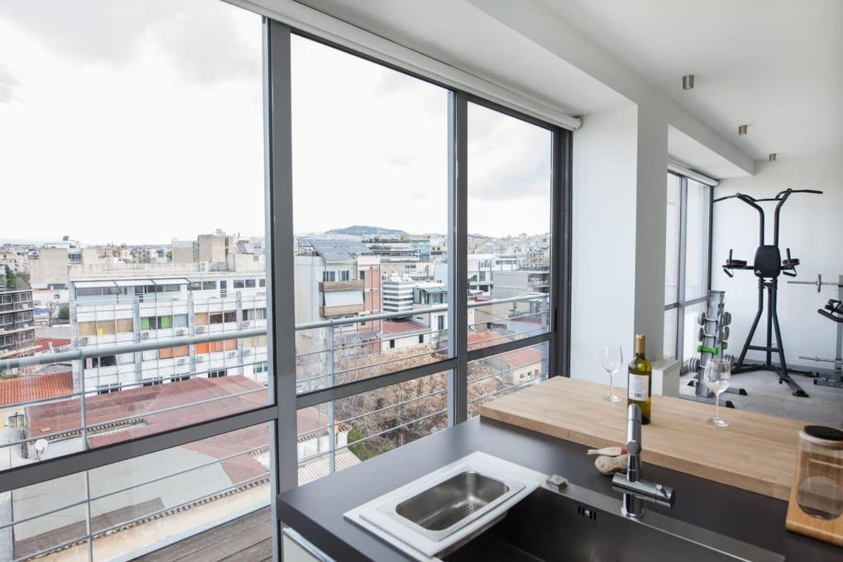 Penthouse With 360 View Of Athens And Private Gym Apartment Exterior photo